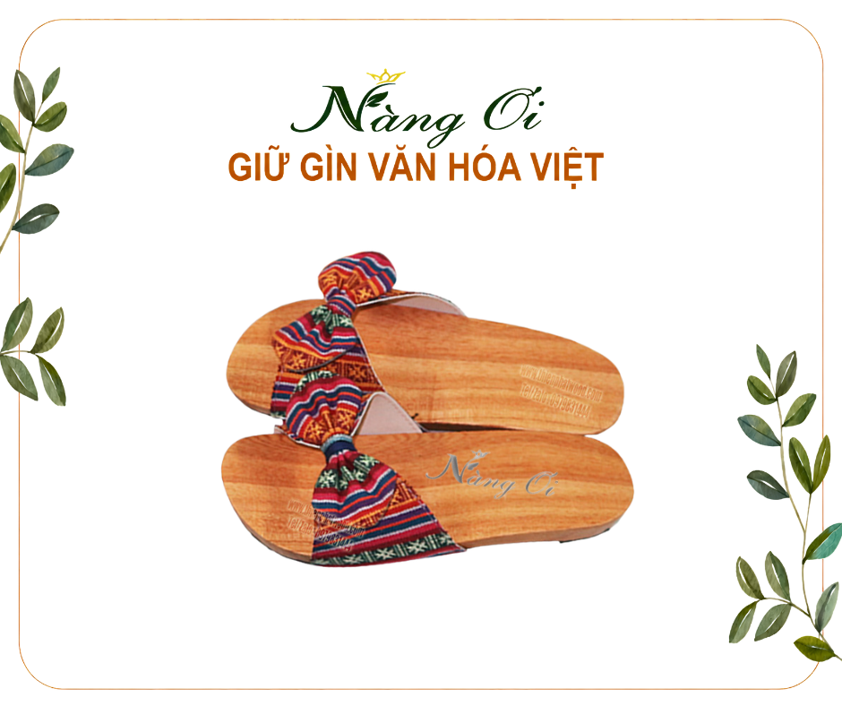 guốc gỗ nữ cao 3cm làm từ gỗ xoan vườn tự nhiên